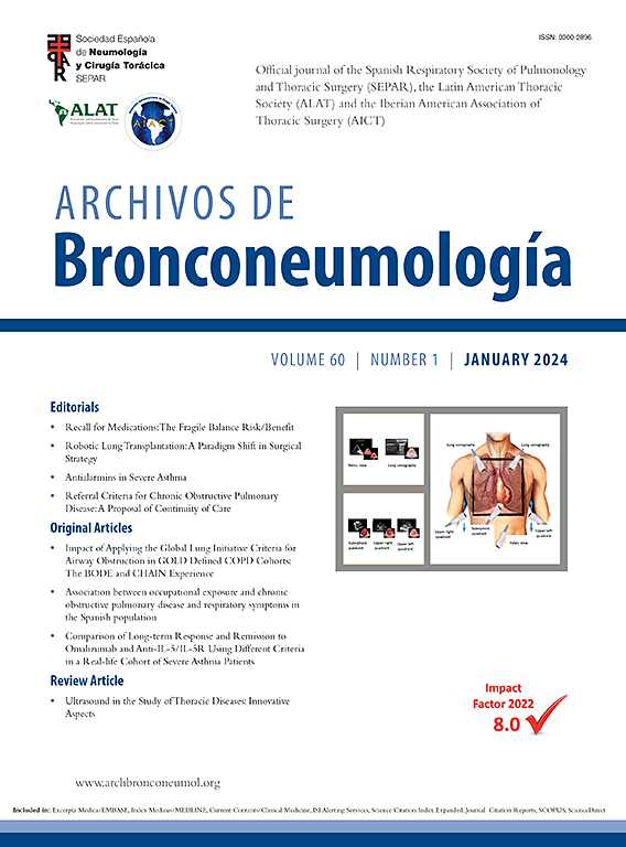 Go to journal home page - Archivos de Bronconeumología